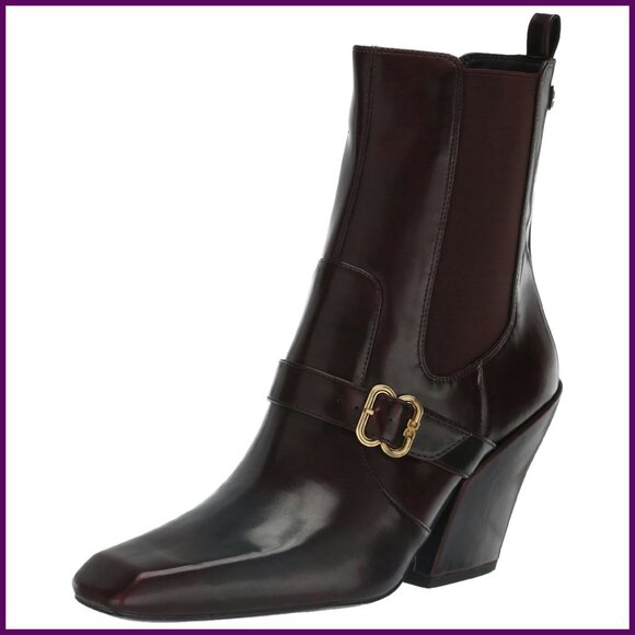 Western Ankle Boots 3.375 Inch Heel Pull-On Square Toe